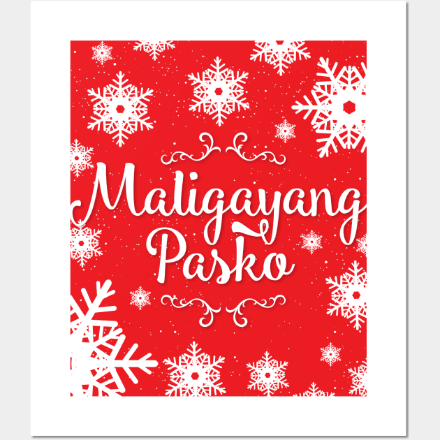 Maligayang Pasko v2 Red Series Wall Art by Design_Lawrence